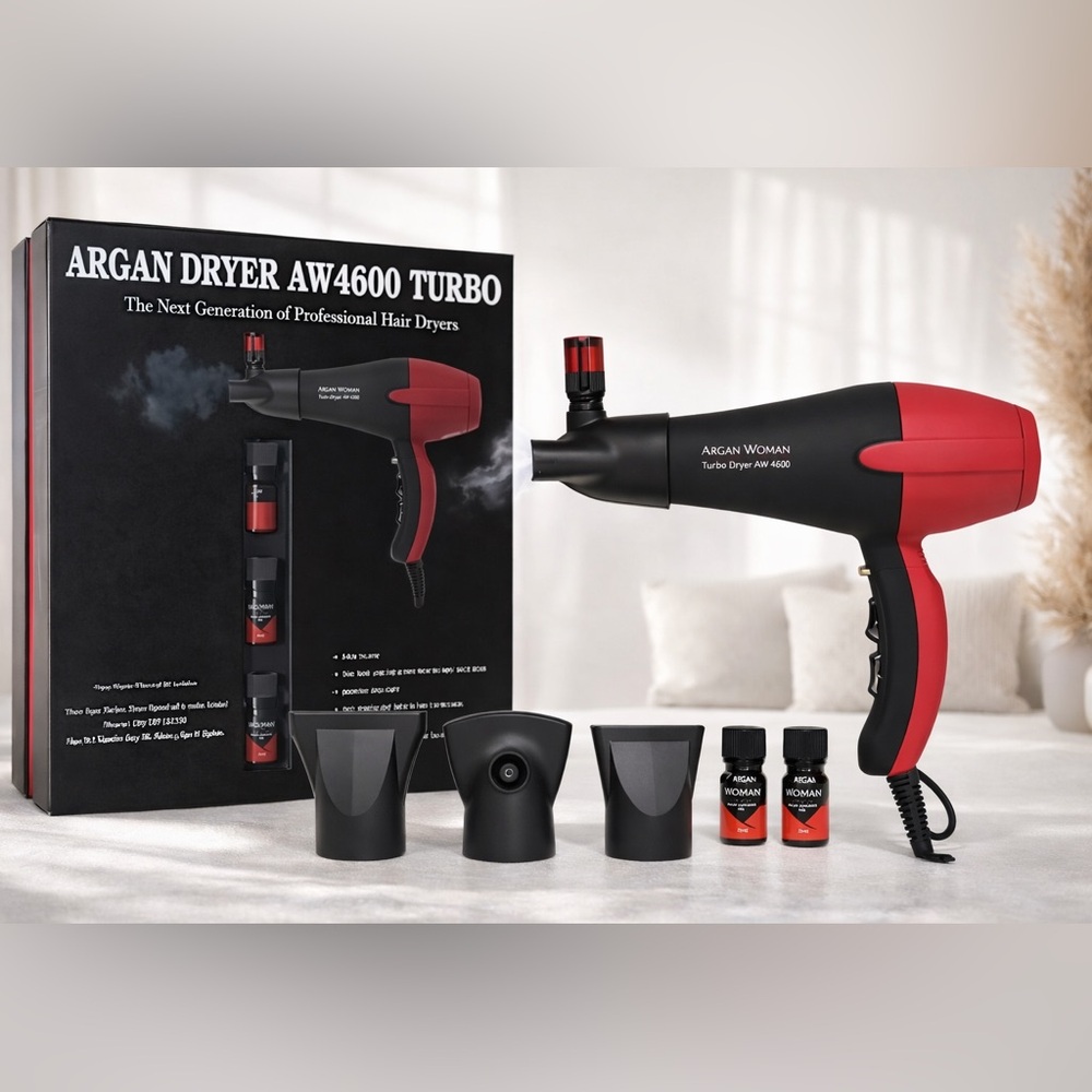 Red Hair Dryer AW4600 Turbo